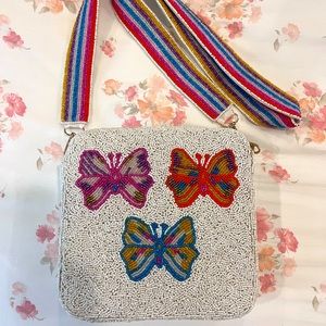 Cute cross body purse with butterflies
